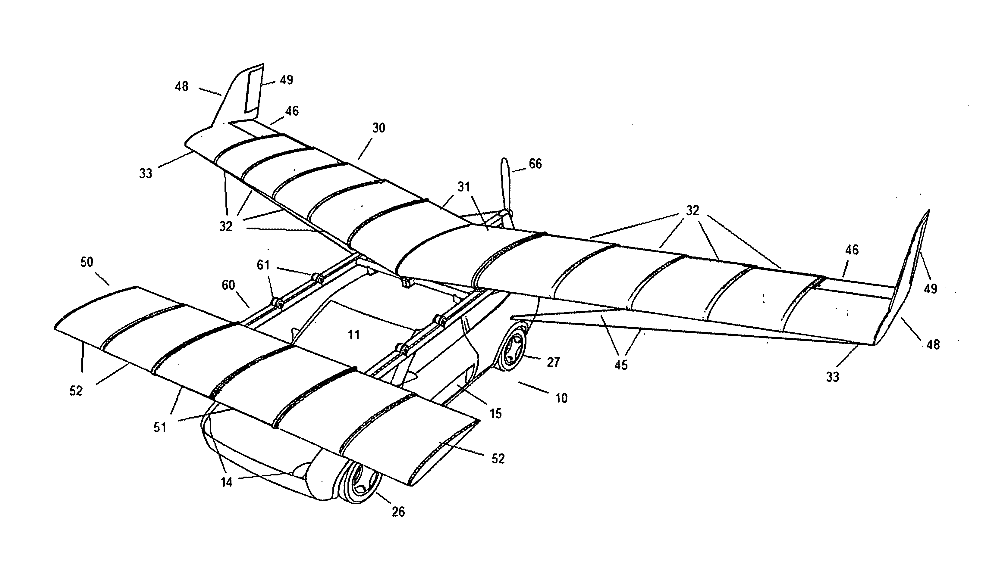 Telescopic Wing and Rack System for Automotive Airplane