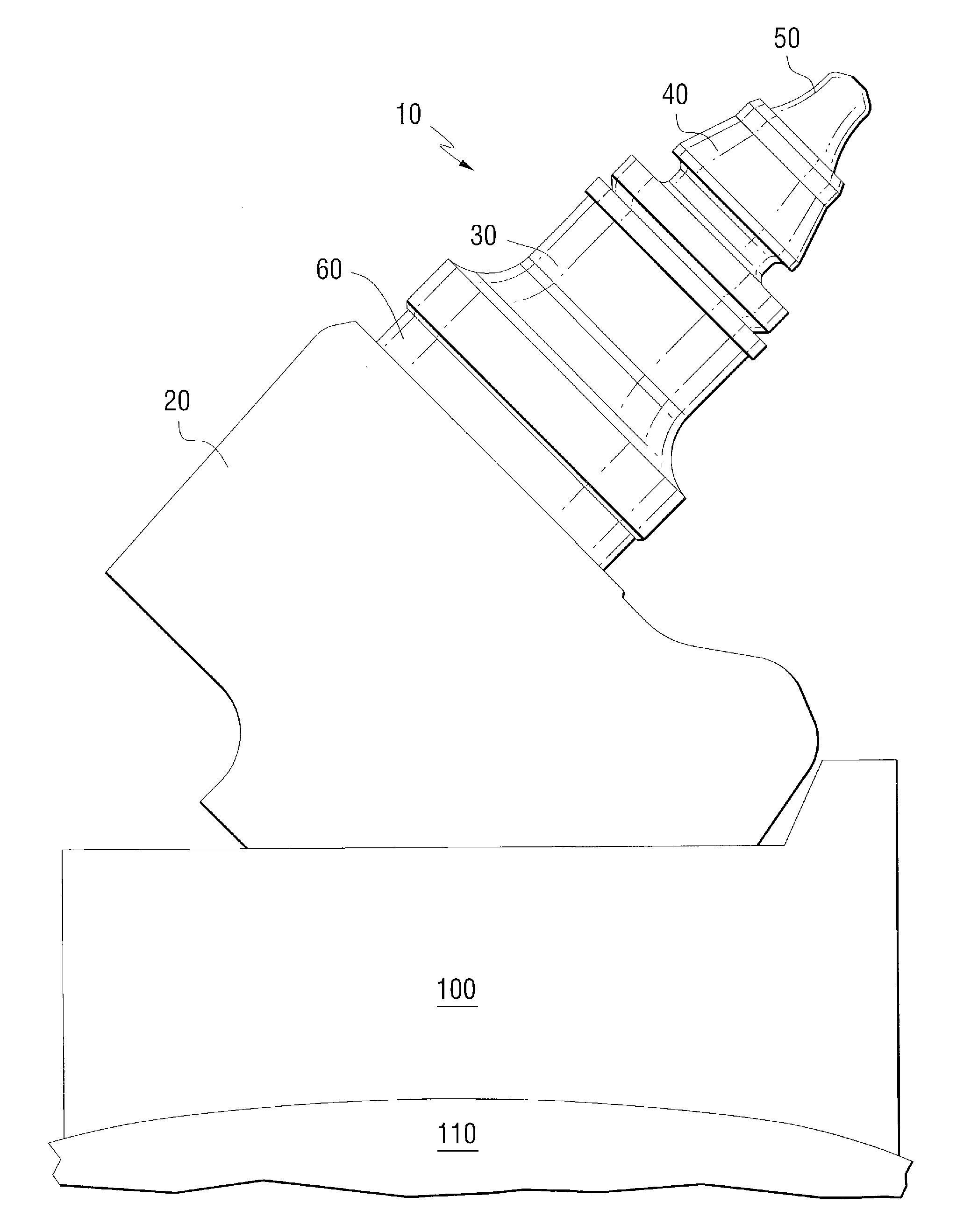Cutting tool with water injection to the cutting bit shank