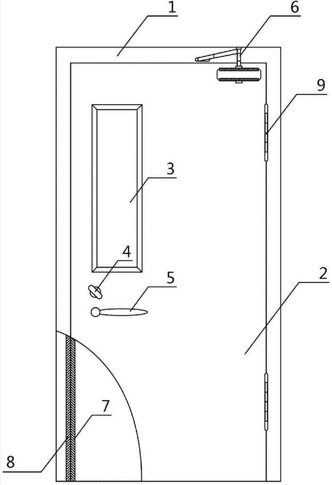 Fireproof single door with double embedded expansion sealing strips