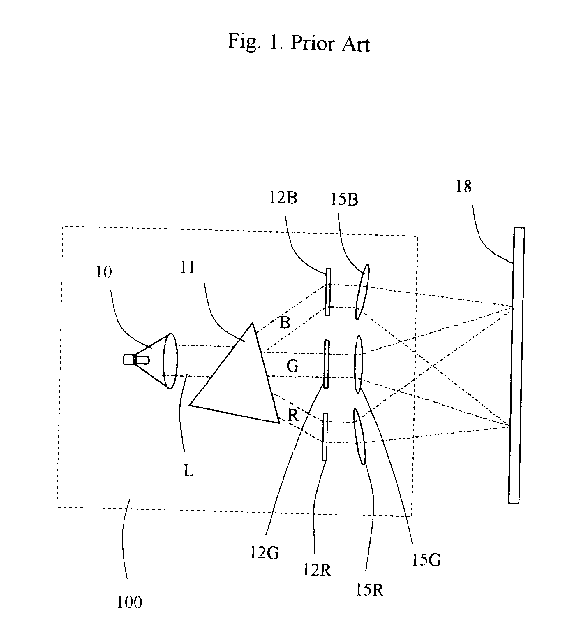 Projector with array LED matrix light source