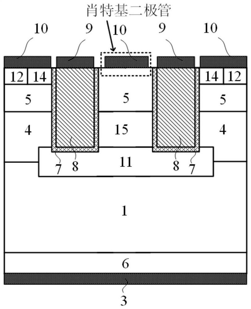 A sic power device with integrated fast recovery diode