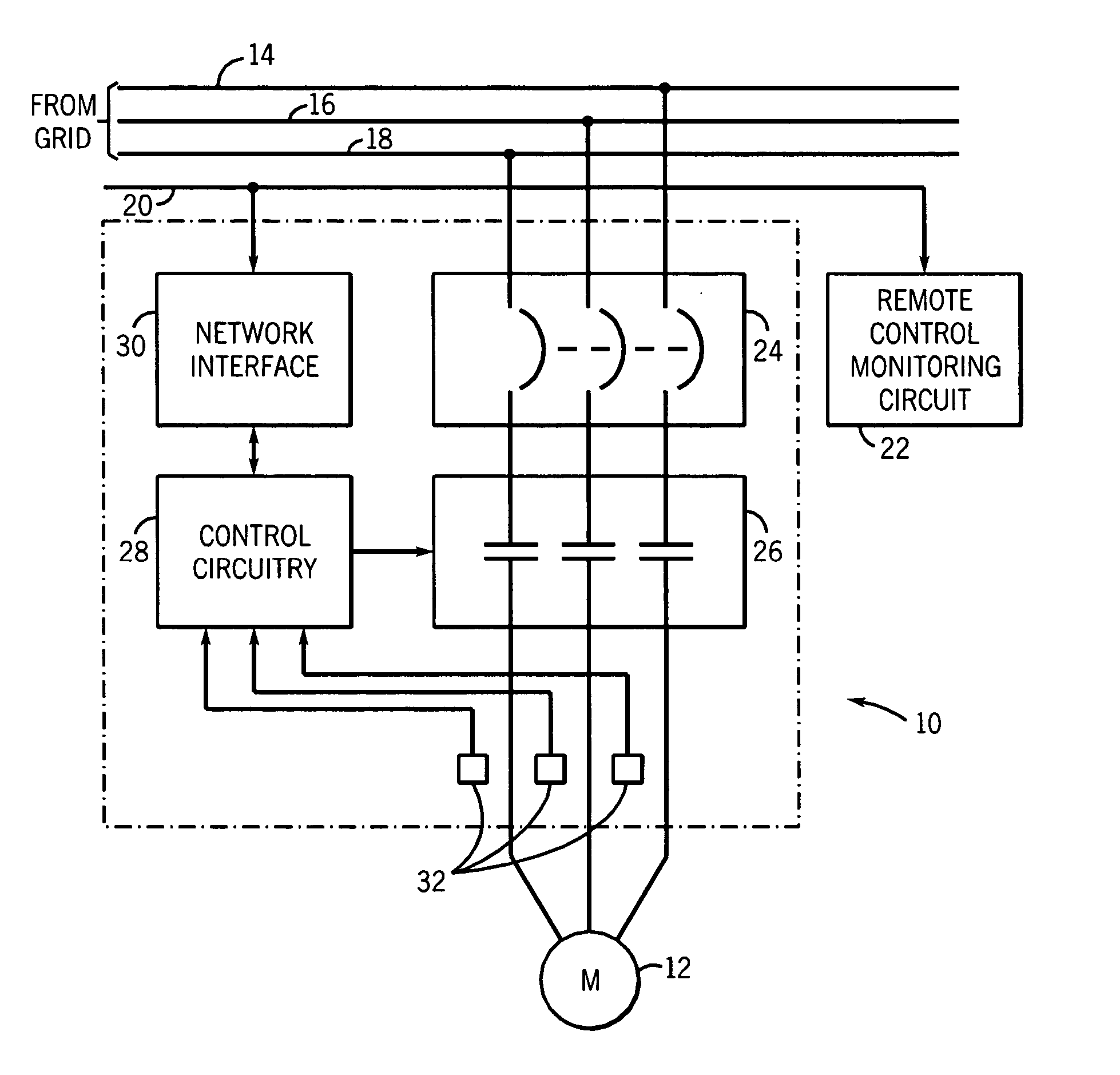 Motor overload tripping system and method with multi-function circuit interrupter