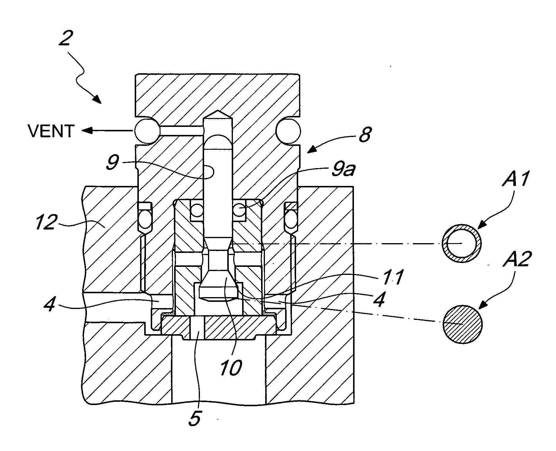 Device for piloting by means of a substantially incompressible fluid