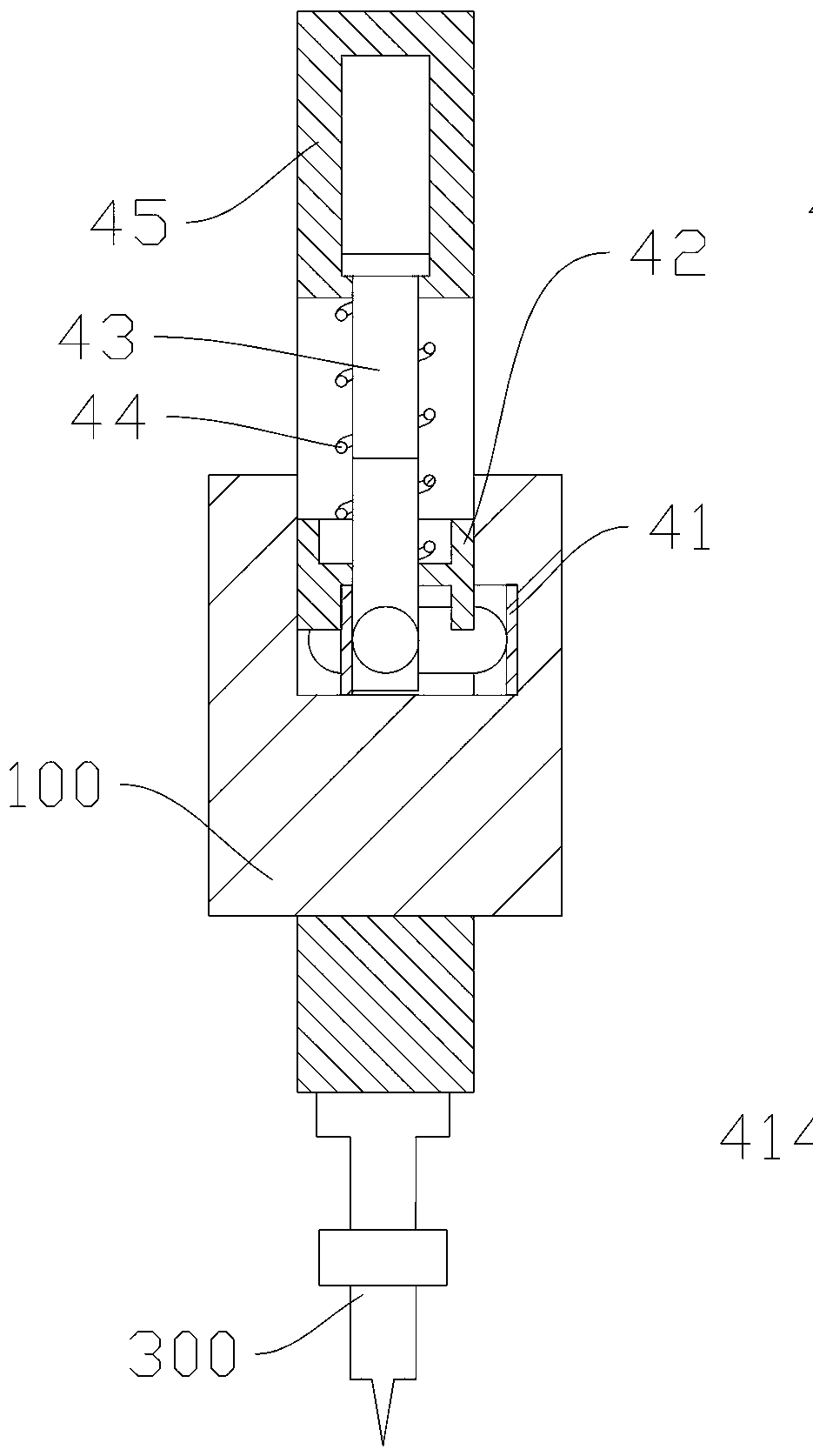 Clamping device for executing component for woodworking tool