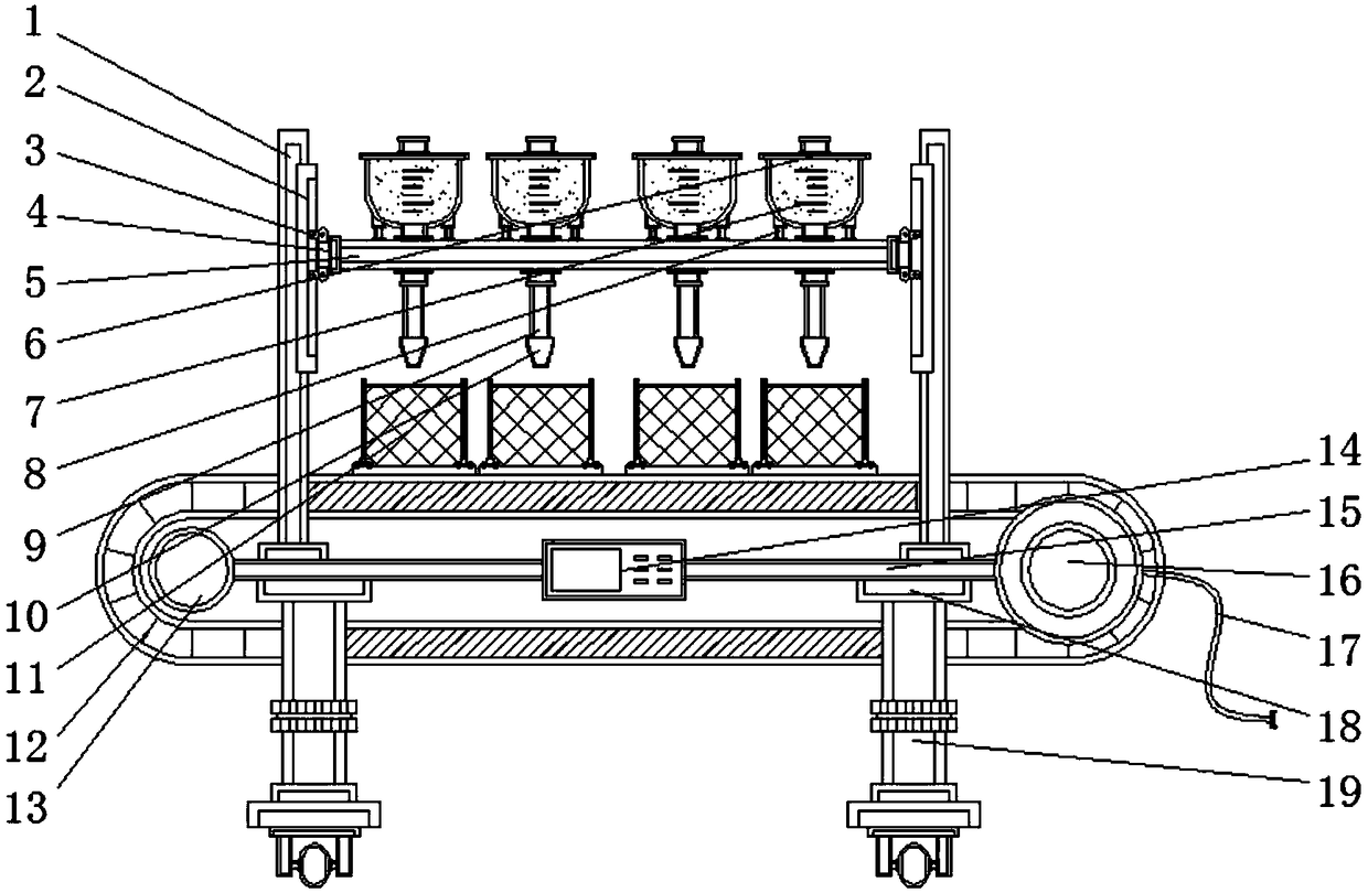 Finished product filling device for aquatic feed production