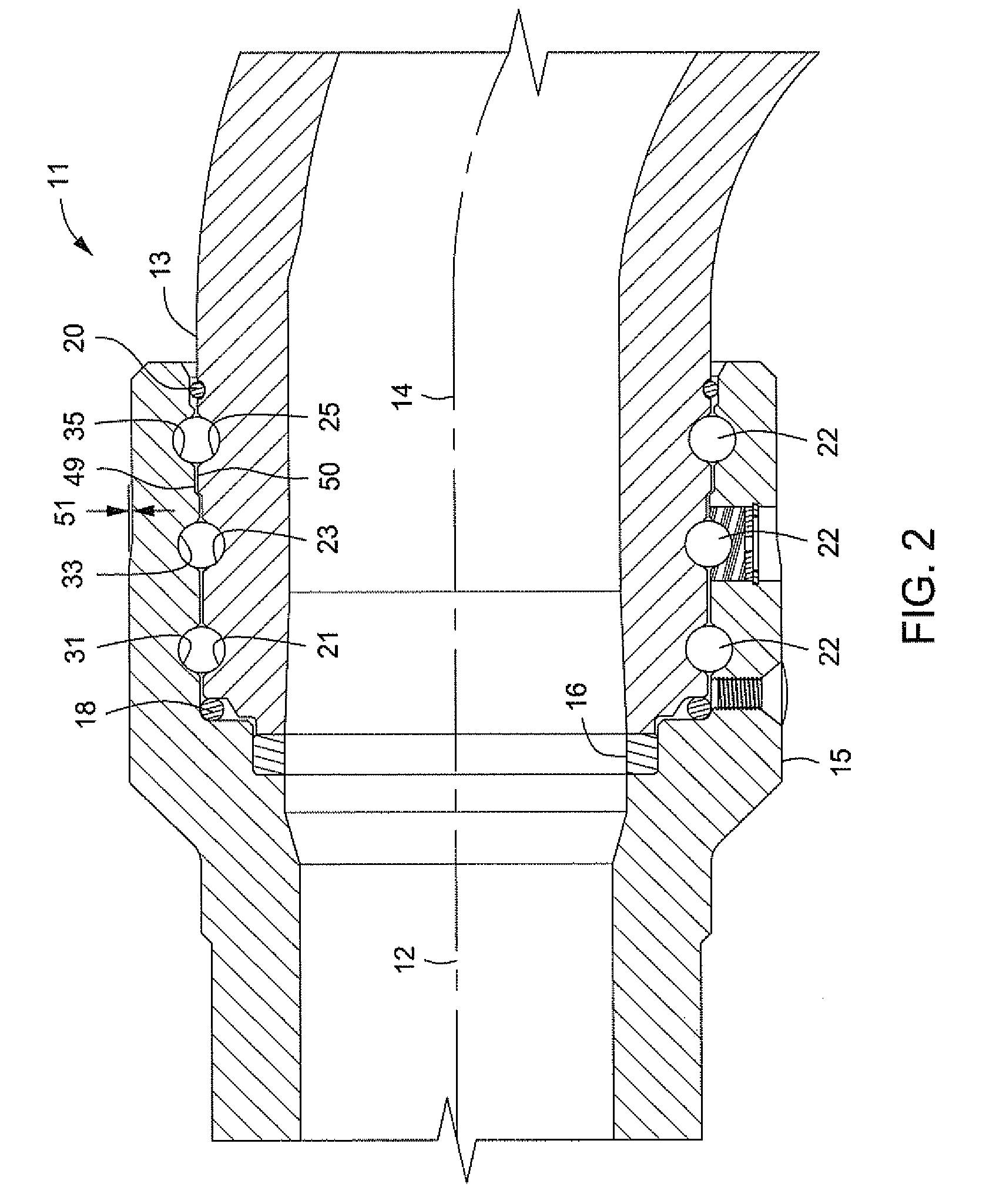Swivel joint with uniform ball bearing requirements