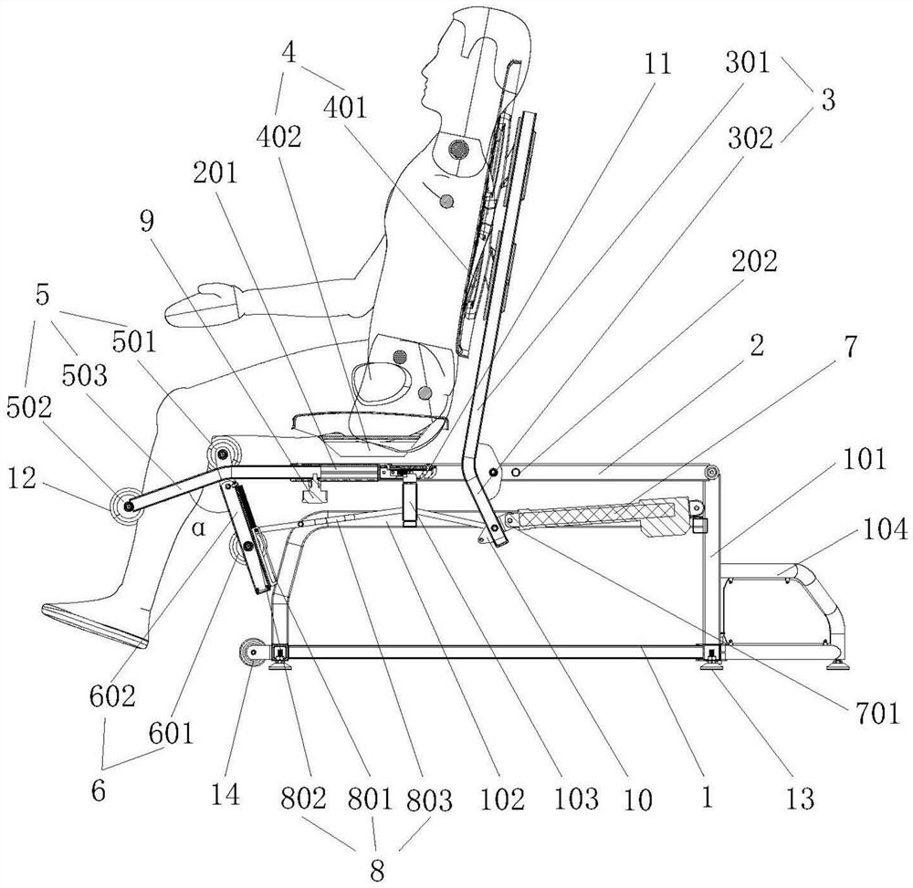 Electric handstand machine with self-adaptive foot clamping device
