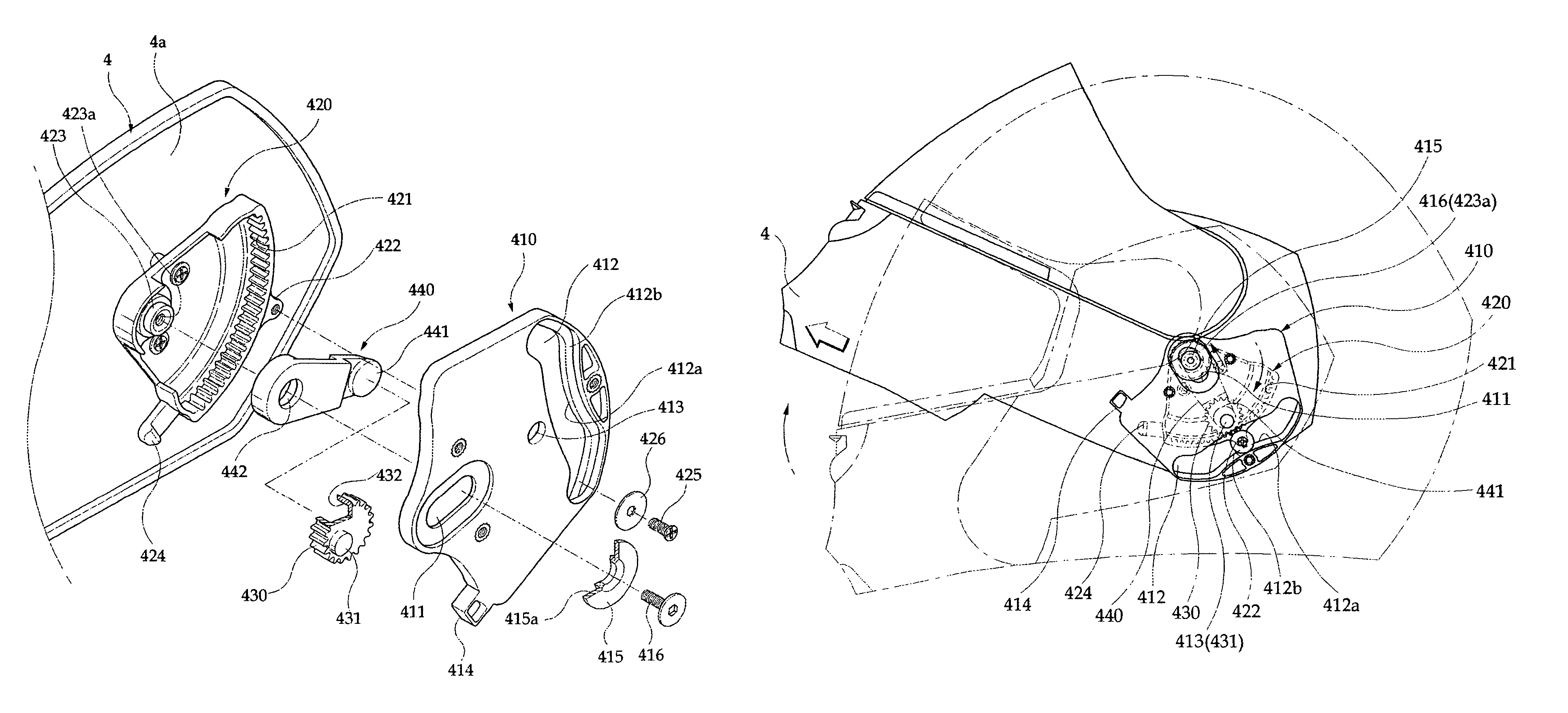 Device for opening-closing jaw guard of helmet