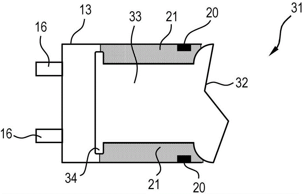 Lighting device including interconnected parts
