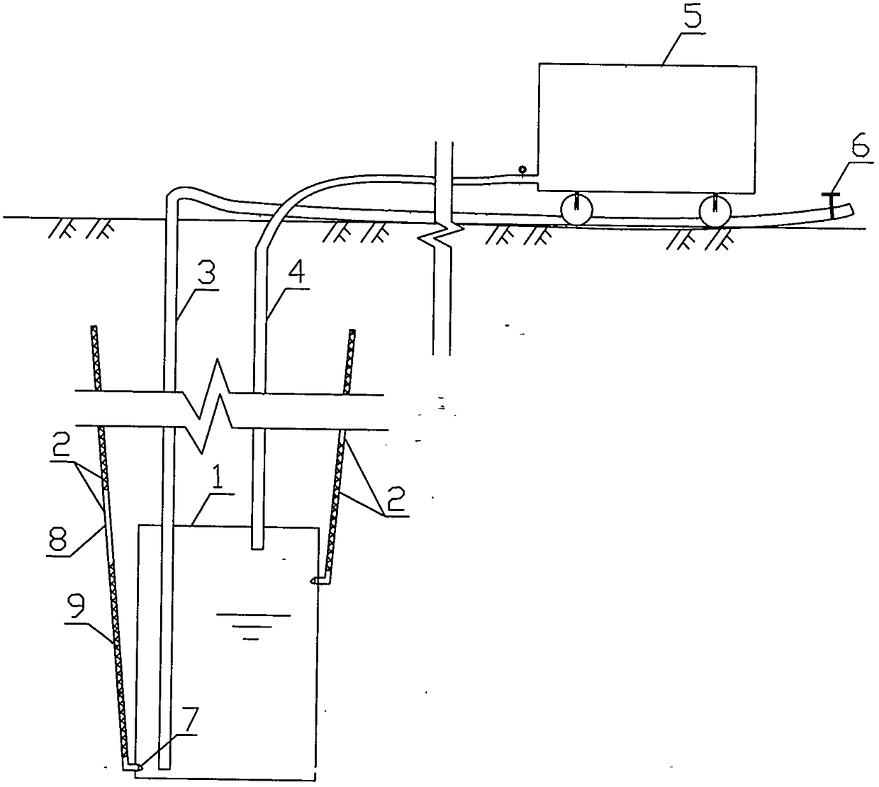 Pneumatic precipitation method and used precipitation device