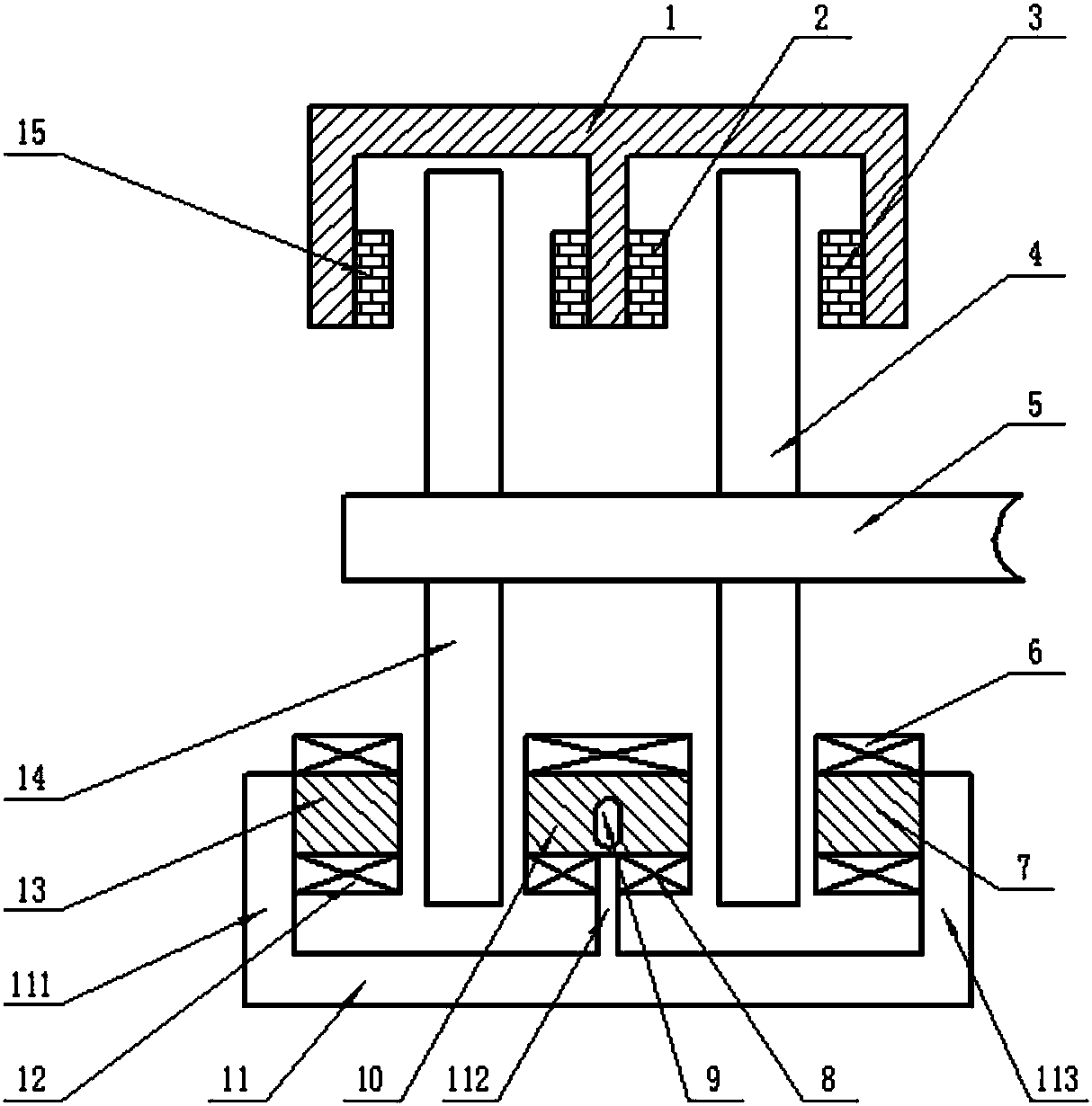 Double-disc electromagnetic composite brake and control method thereof