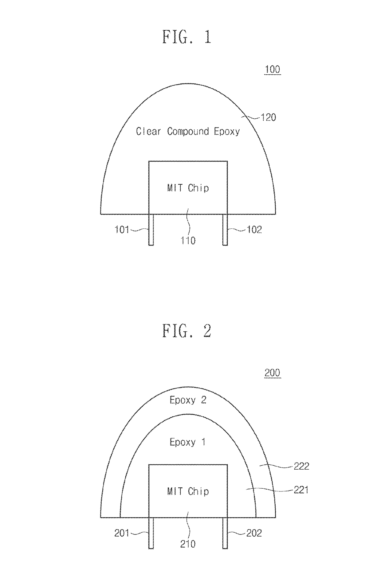 Metal-insulator transition (MIT) device molded by clear compound epoxy