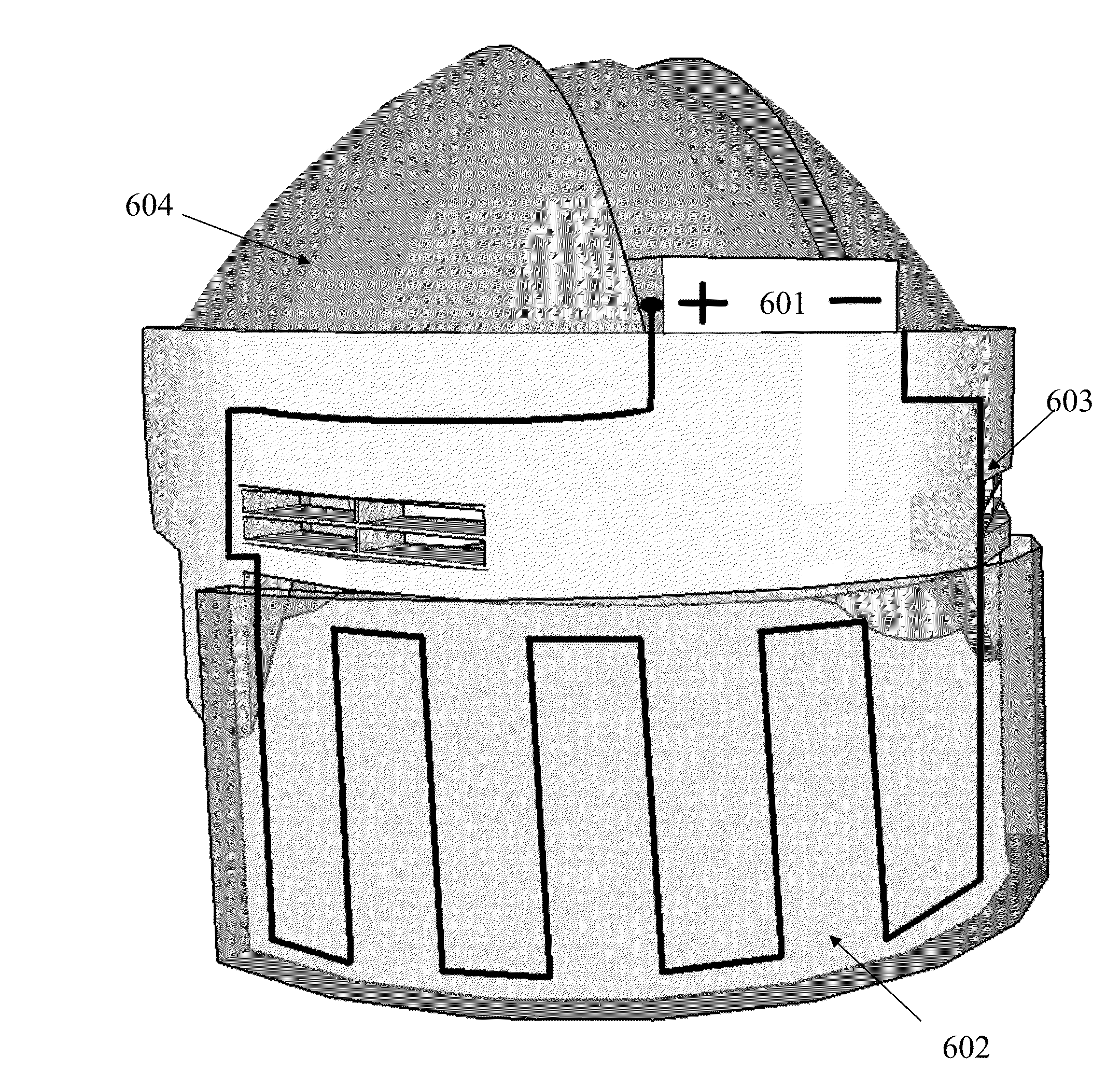 Device for active heating of transparent materials