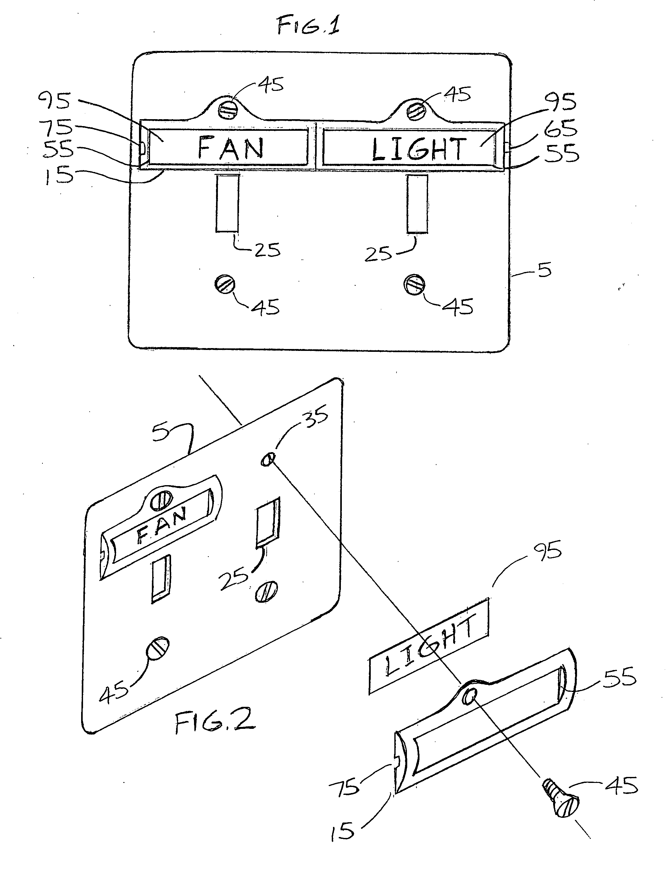 Identity labeling system for electrical cover plates