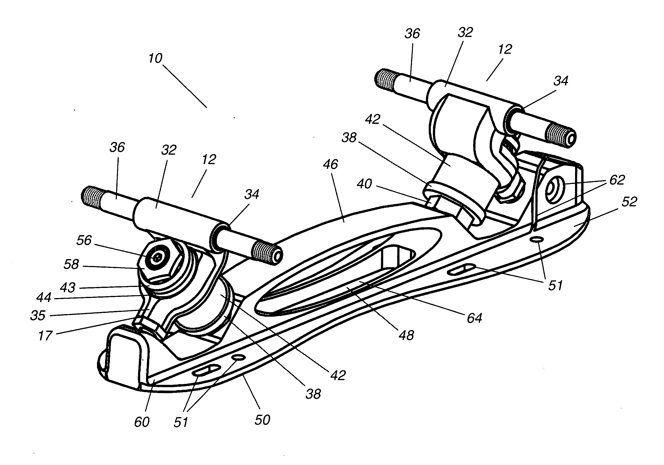 Roller Skate steering and suspension mechanism