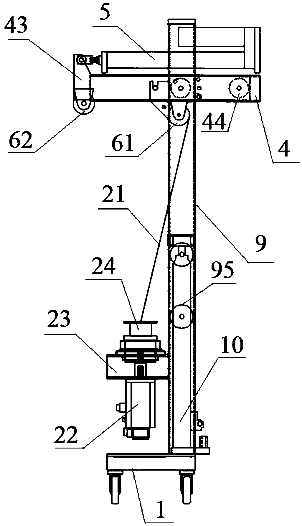 A hoist for cable laying in a tunnel