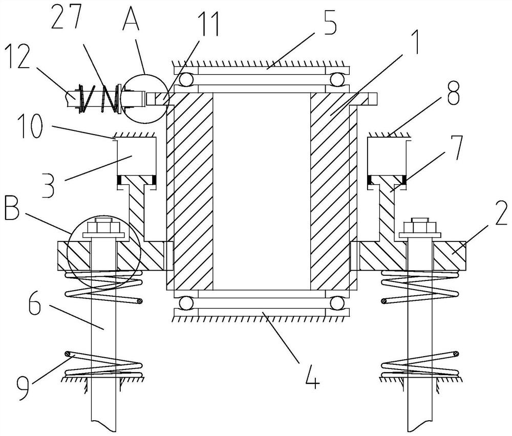 Rail vehicle parking brake method and parking cylinder for implementing the method