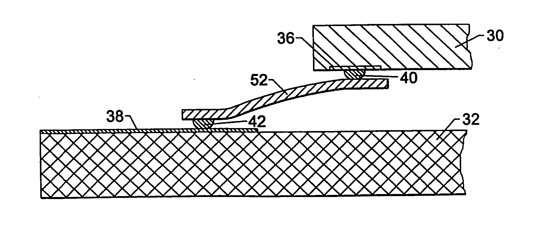 Microbeam assembly and associated method for integrated circuit interconnection to substrates