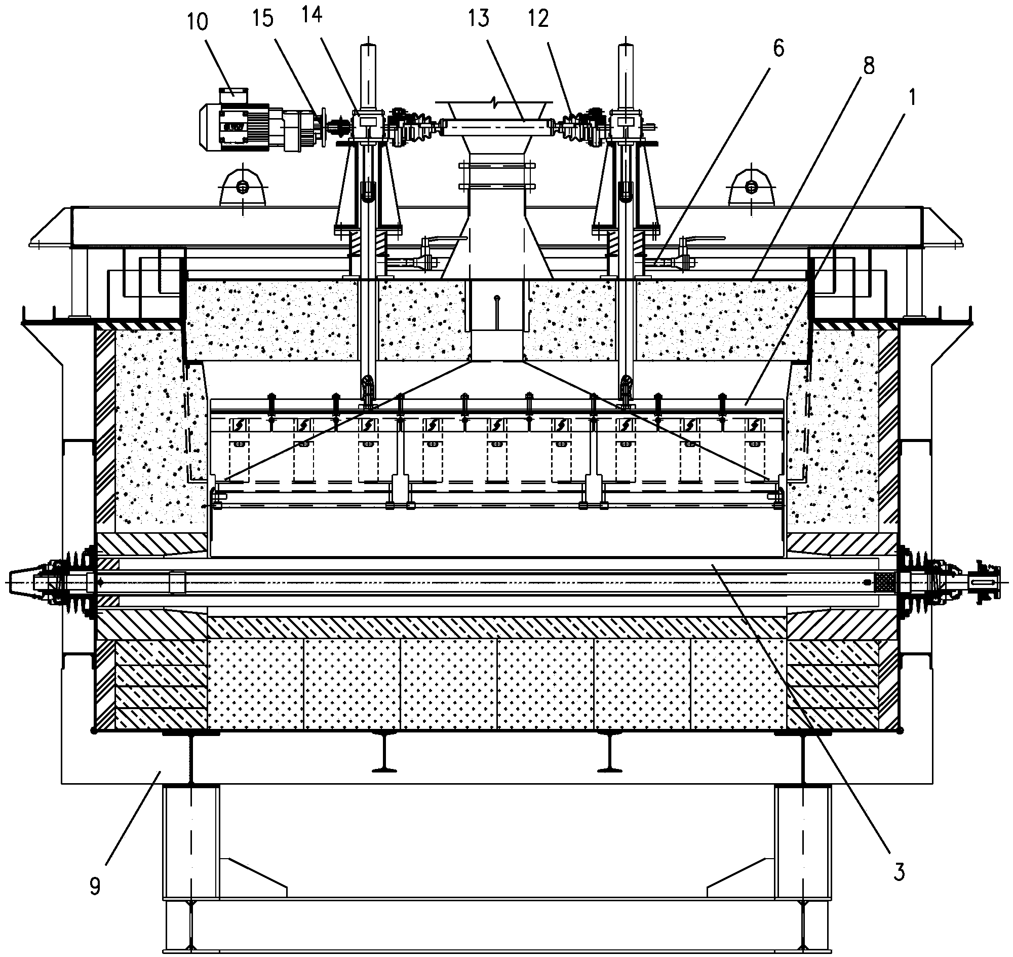 Sealing device for gas isolation of furnace sections