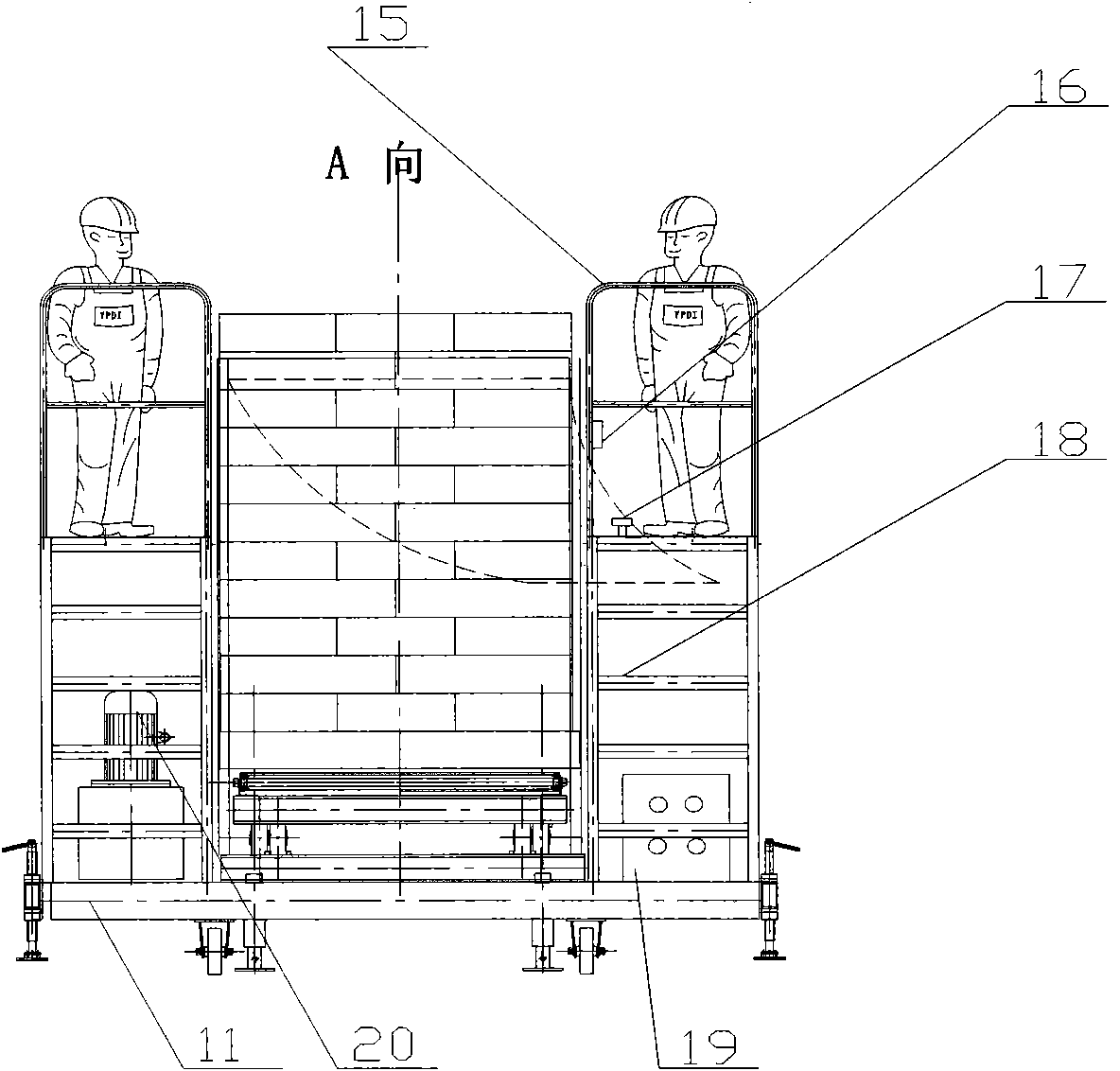 Un-stacking method and stack bag detachment device