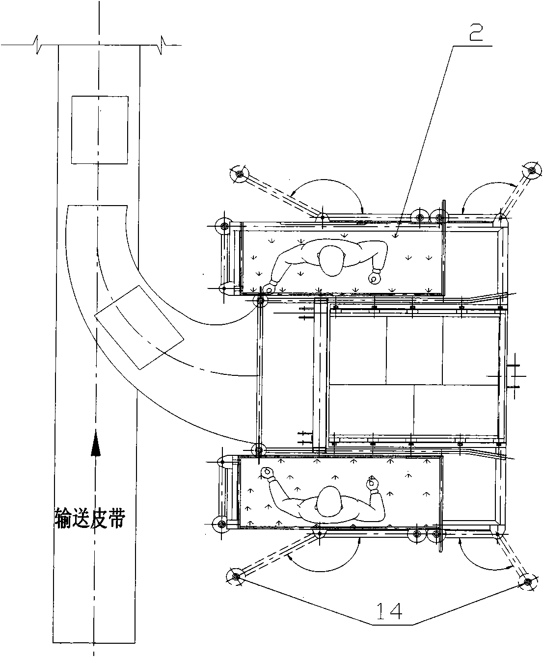 Un-stacking method and stack bag detachment device