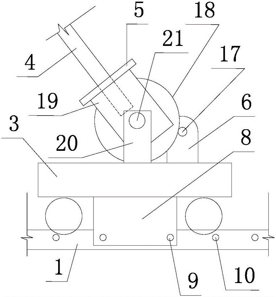 Temporary support device for frame-type steel-structure combined oblique stand column and construction method