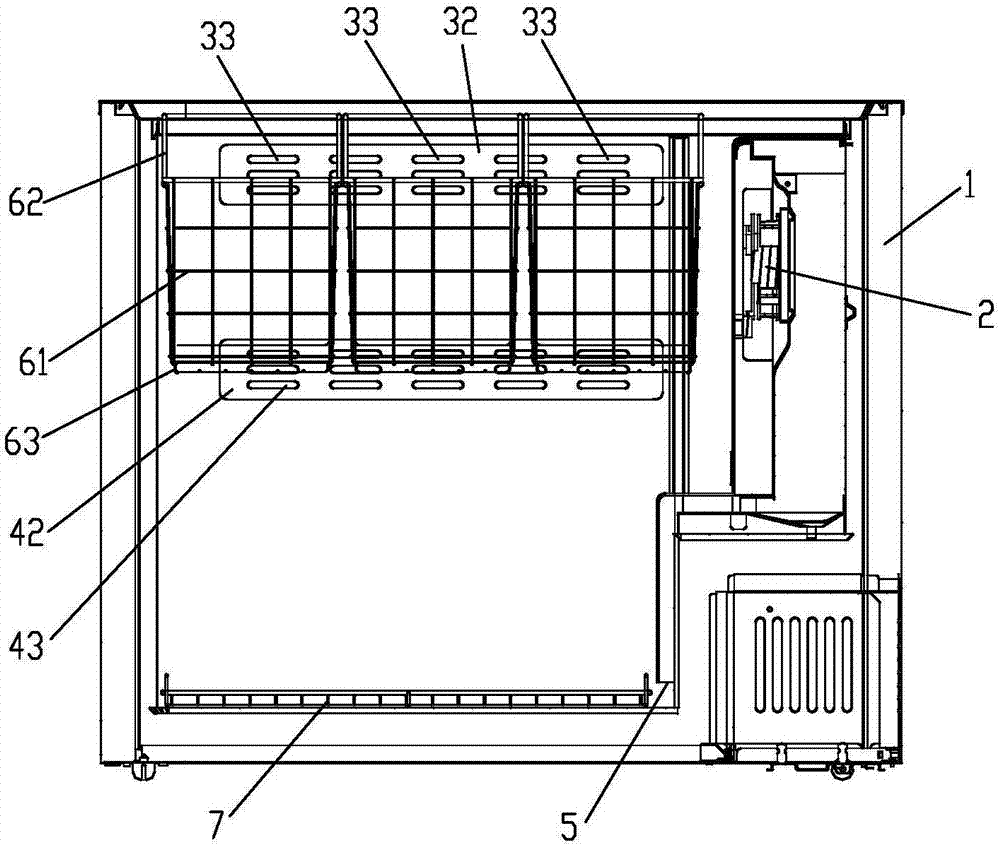 Dual-layer four-air-way air cooling type refrigerating cabinet