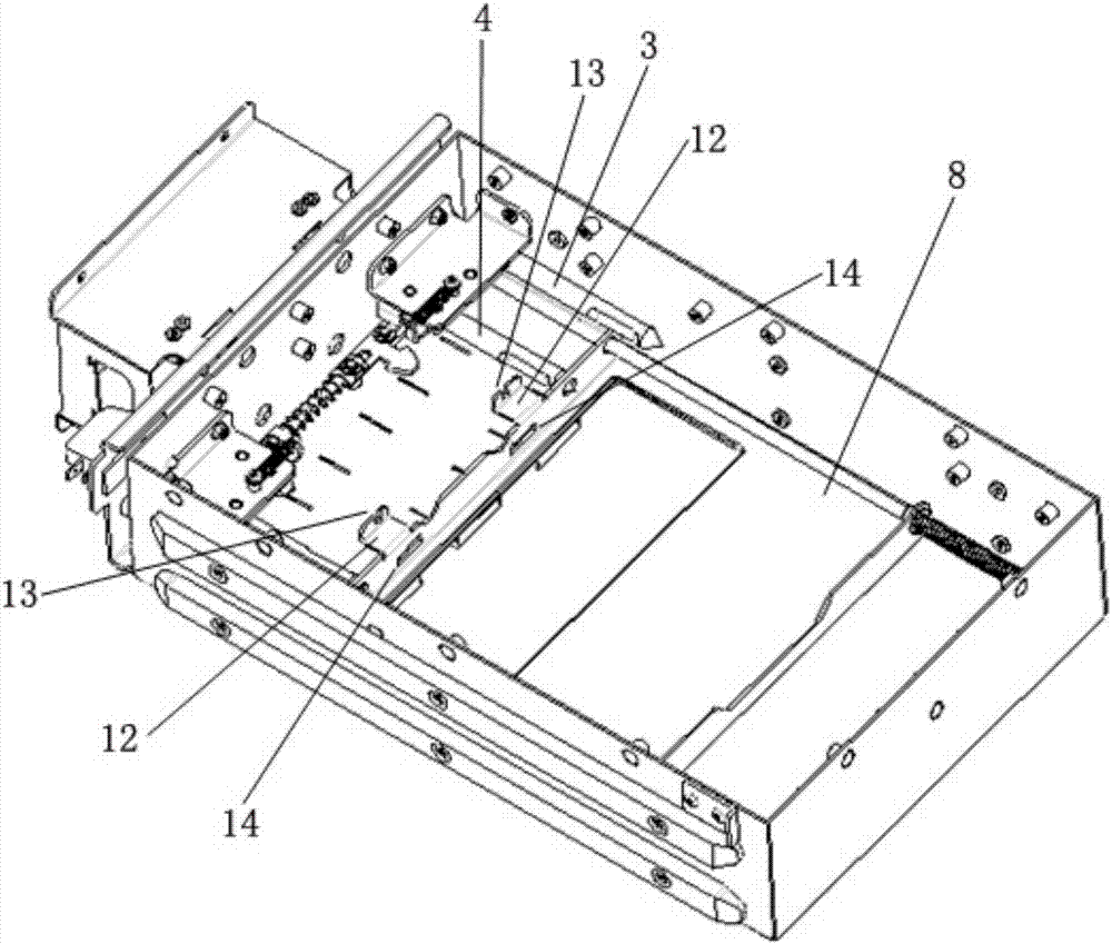 Gate automatic opening and locking structure used for financial device cash box