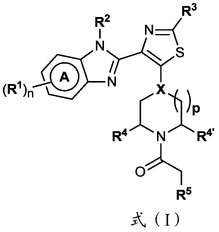 4-(benzoimidazol-2-yl)-thiazole compounds and related aza derivatives