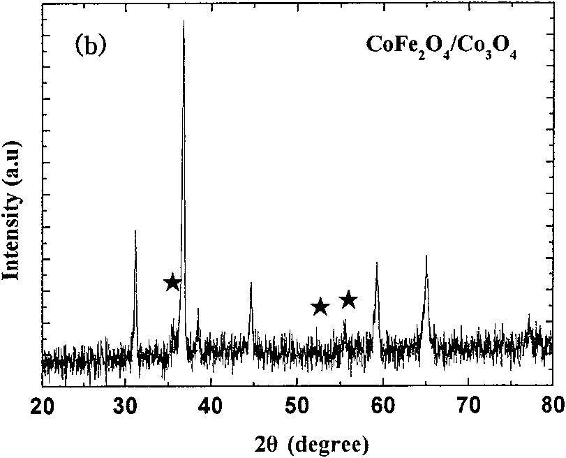 Ferrite nanometer particle embedded antiferromagnetic oxide matrix composite material and preparation method