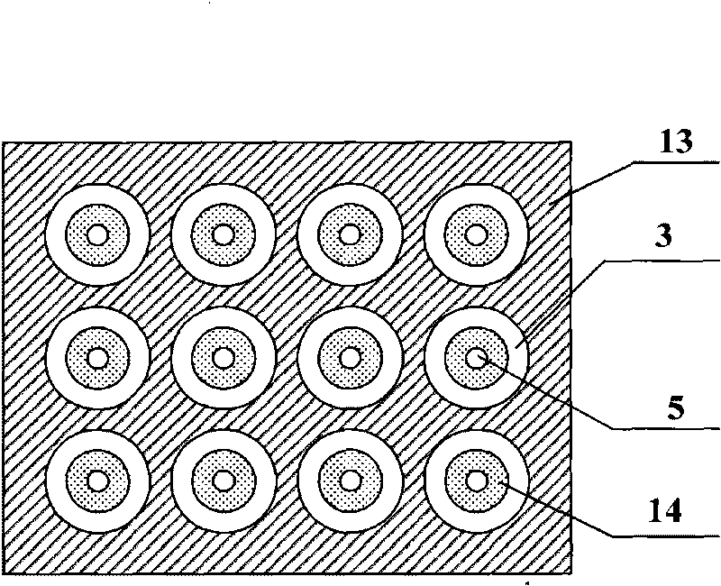 Flat-panel display of slope high-ring grid-control multi-face cathode structure and manufacturing process thereof