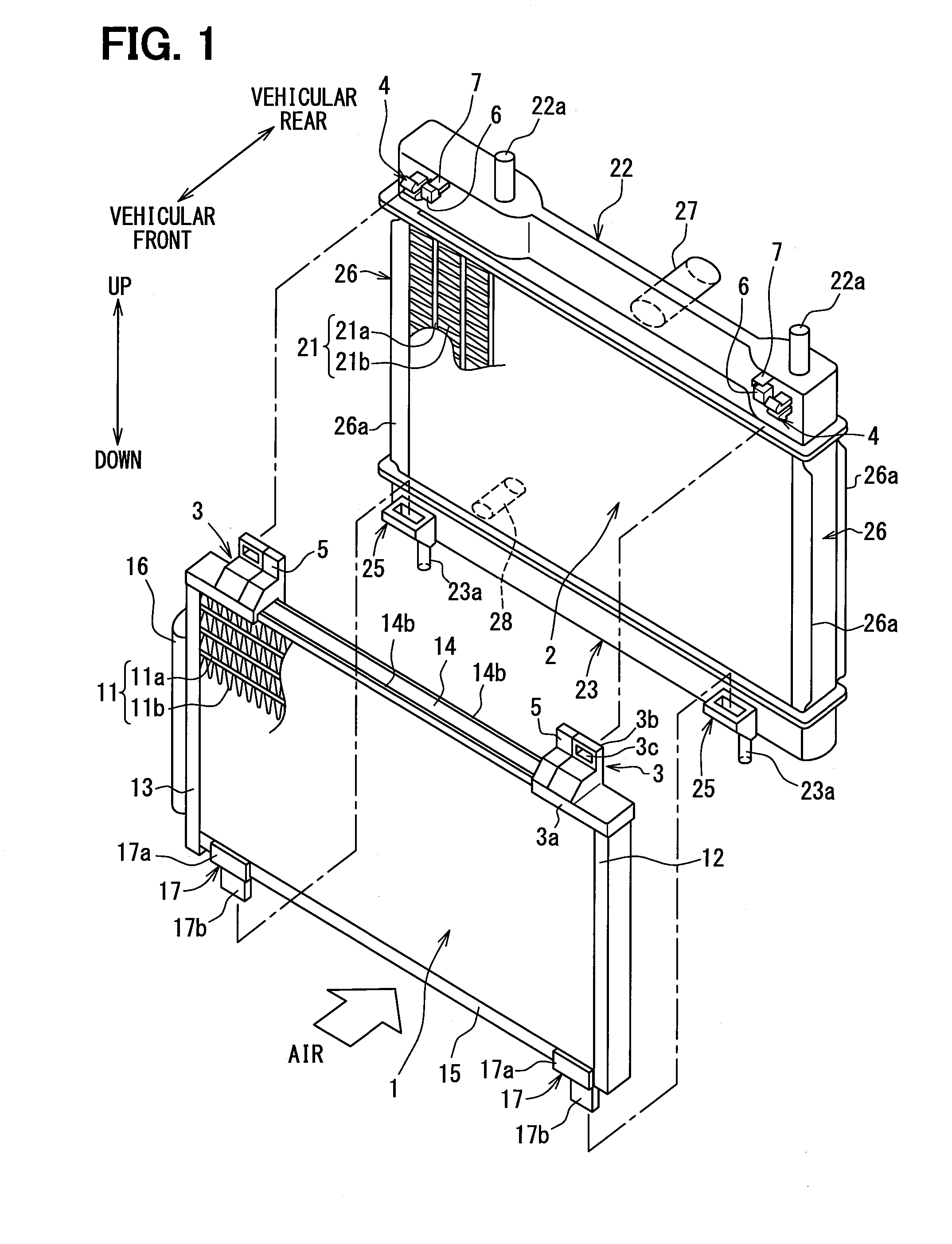 Heat exchanger mounting structure