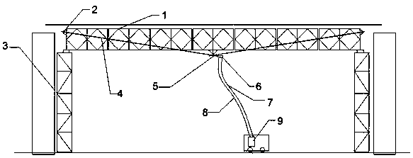 Pre-stress cable-stayed bailey beam combined bearing system