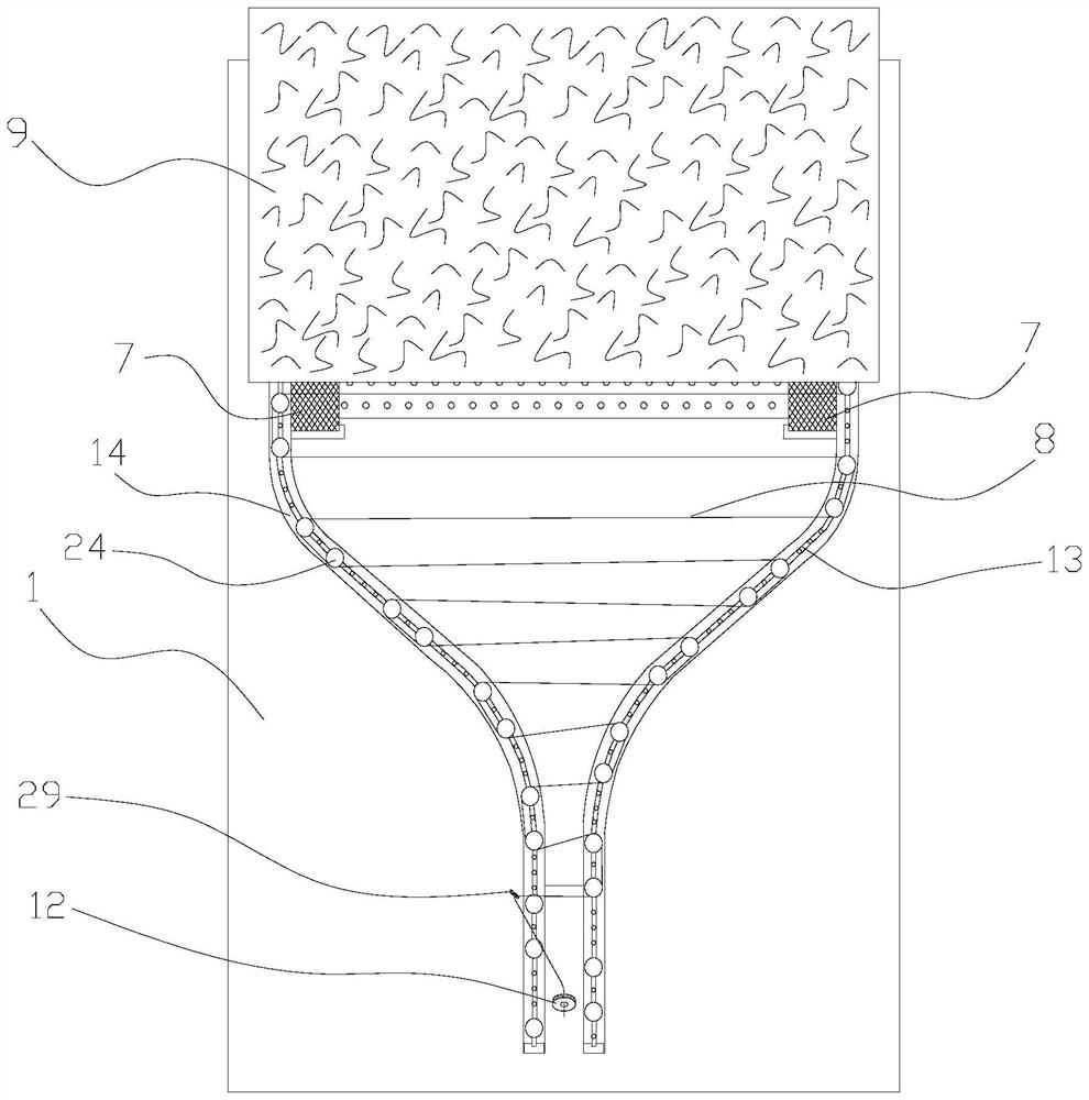 Wheel hanging and tightening type wiring stitching machine for flexible heating blanket body and manufacturing equipment