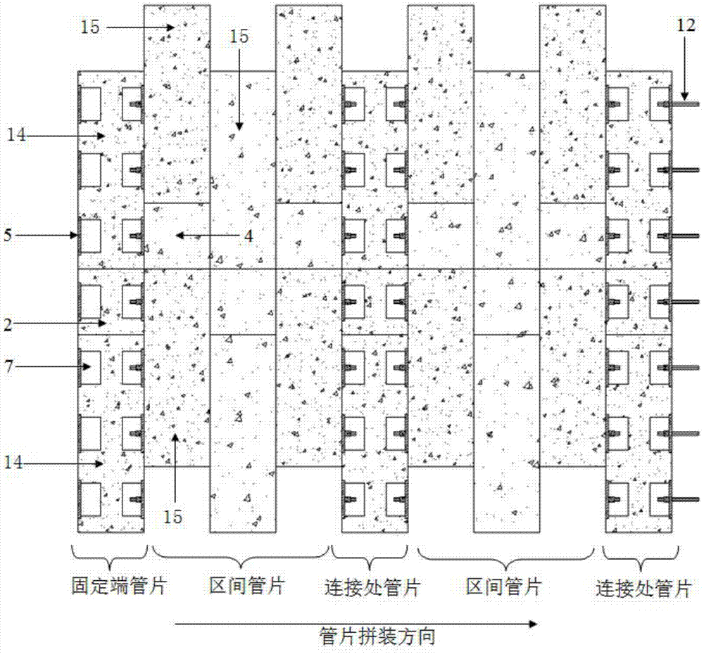 A shield tunnel segment longitudinal prestressed reinforcement structure and construction method