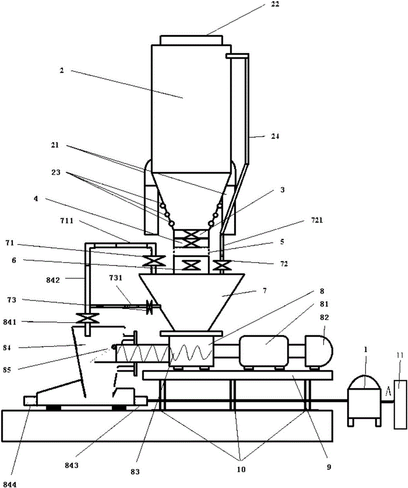 A kind of ultrafine powder pneumatic conveying equipment that can precisely control conveying