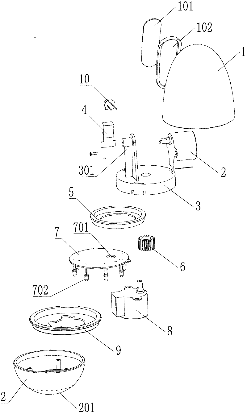Spherical-bottom device and method for tracking video target and controlling posture of video target