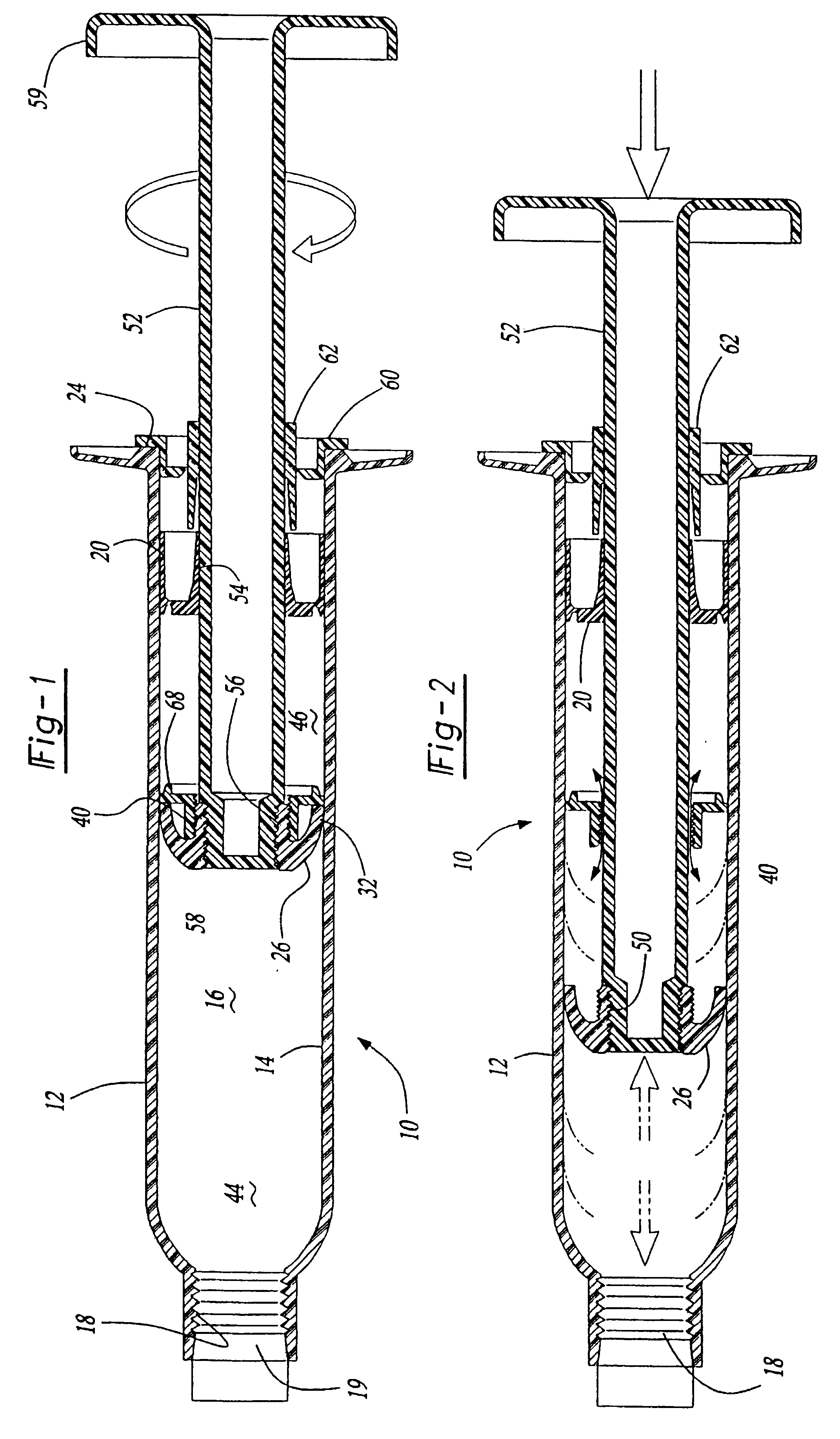 Multiple part manual dispensing syringe
