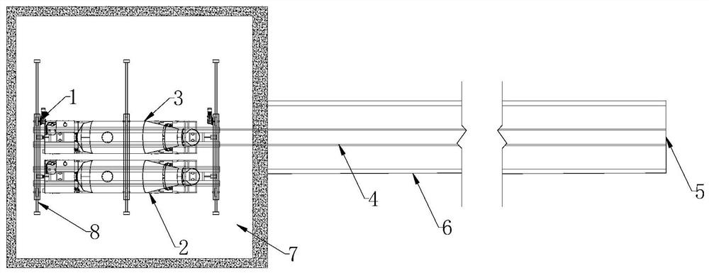 Concrete transporting method used for small-diameter tunnel of narrow working well