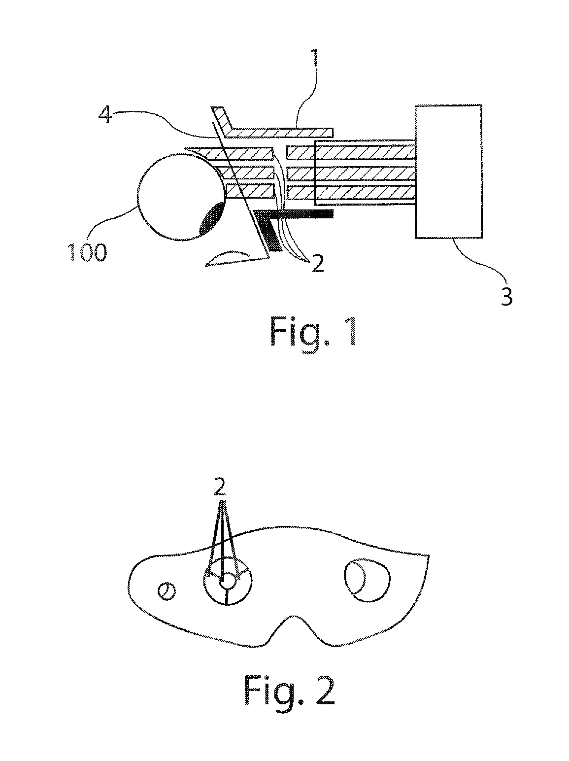 Contoured facial mask with multiple contact probes for use with tactile tonometer