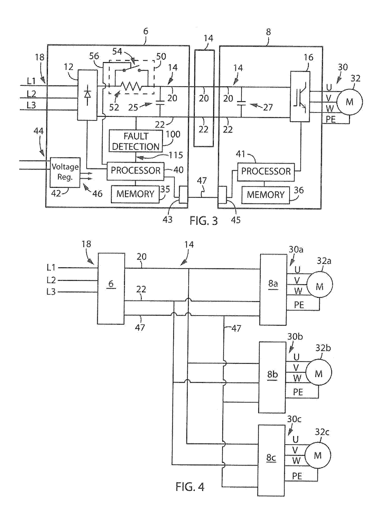 Method and apparatus for detecting ground faults in inverter outputs on a shared DC bus