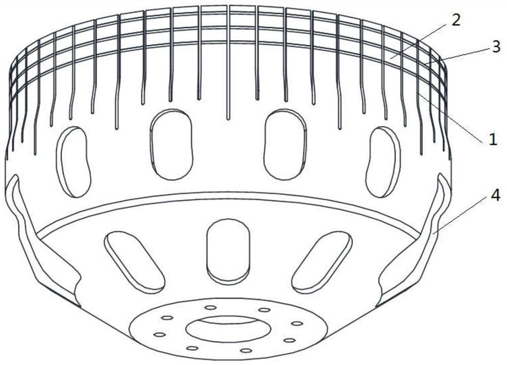 Flexible fastening mounting bottom cover for heavy-load slender winding gas cylinder