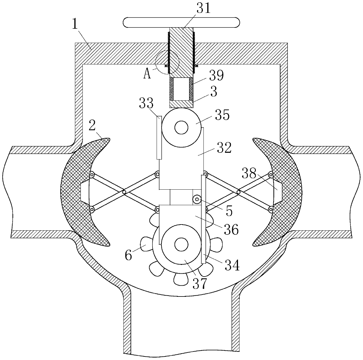 A sealed valve for circulation of solid-liquid mixture
