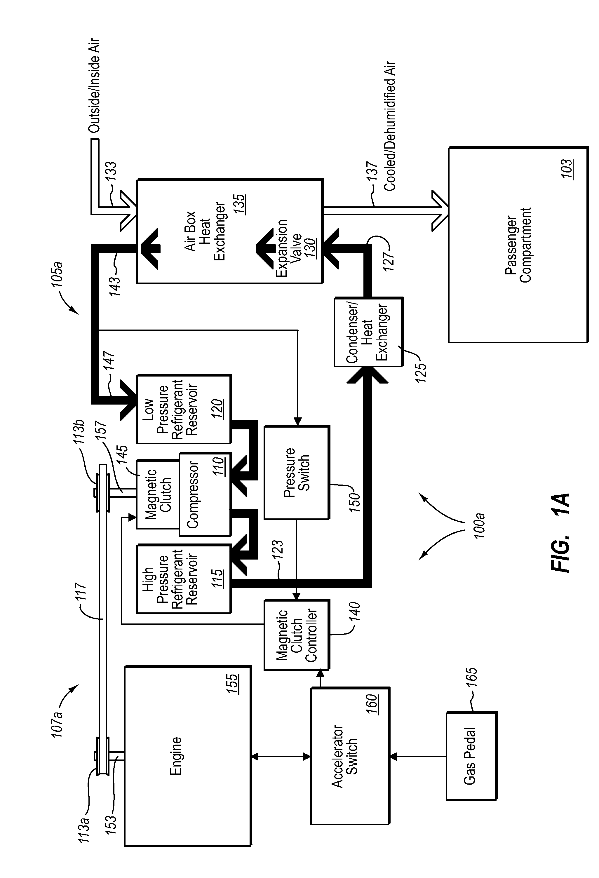 Air conditioning system operating on vehicle waste energy