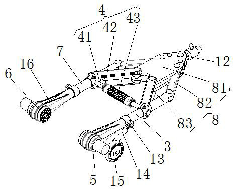 Flexible comprehensive draw bar suitable for rotorcraft