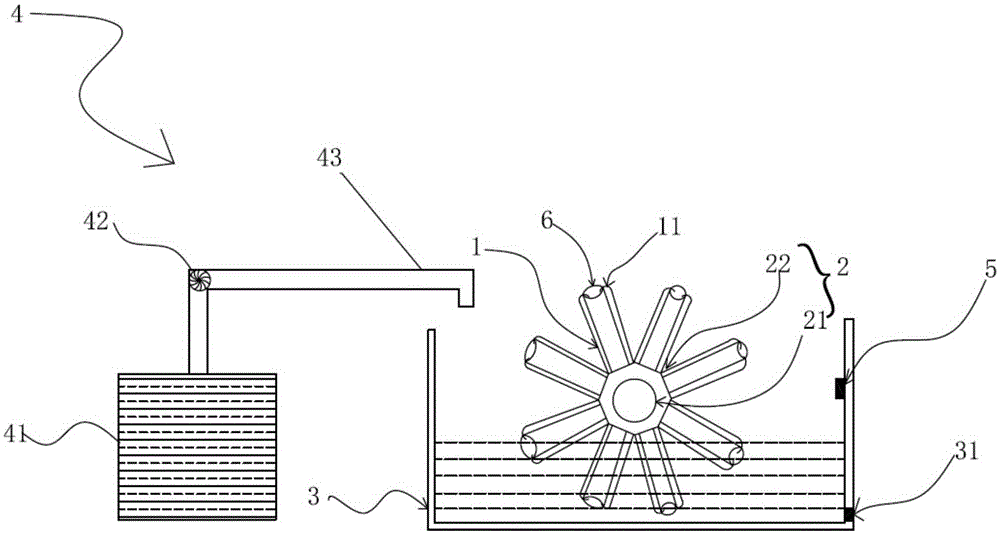 Test tube washing device with water level monitoring function