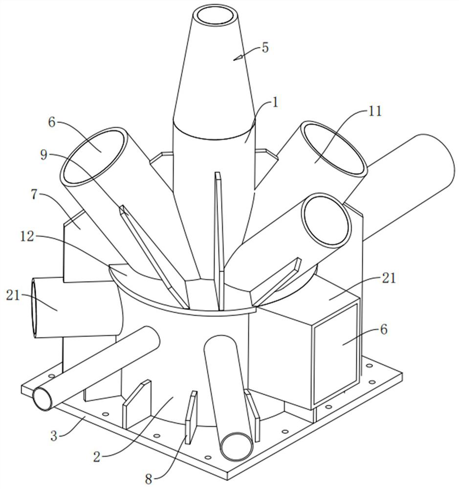 Supporting nodes of large-span V-shaped truss structure system