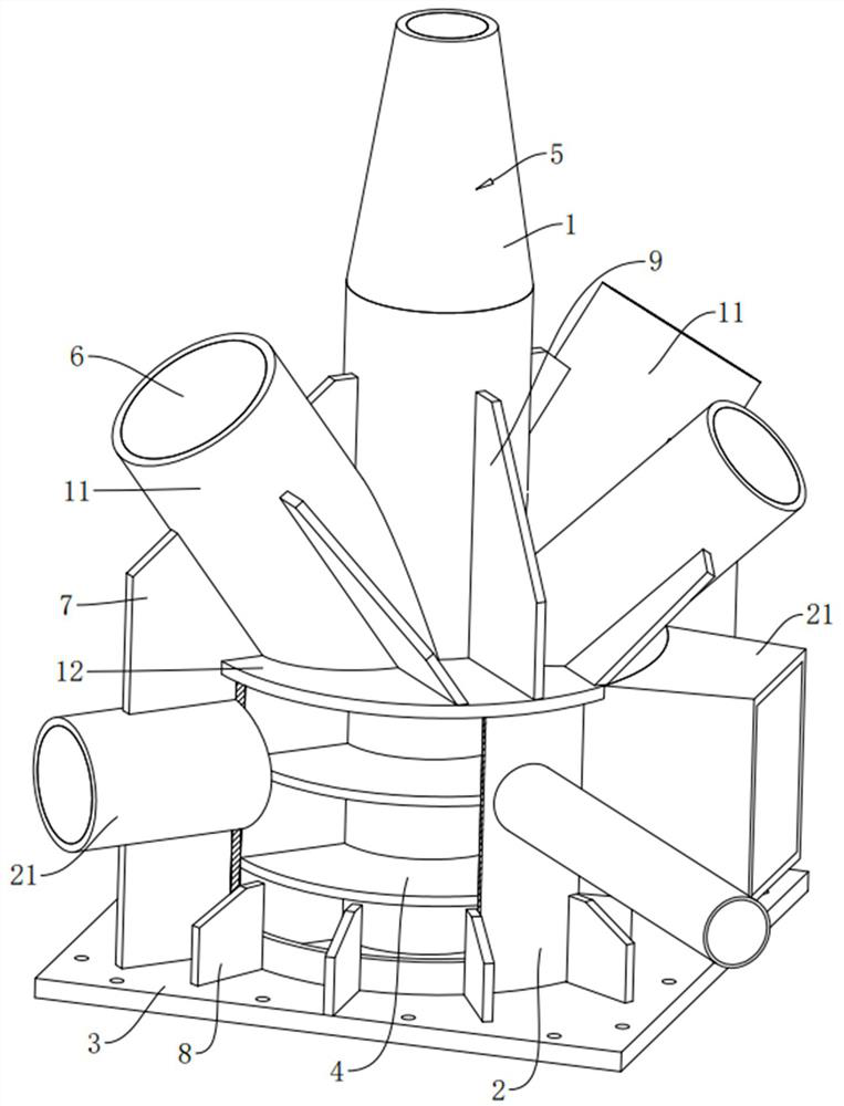 Supporting nodes of large-span V-shaped truss structure system