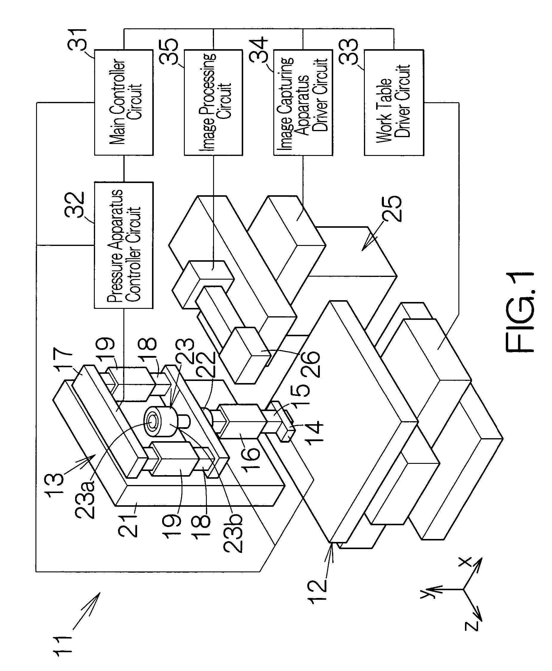 Pressure apparatus and chip mounter