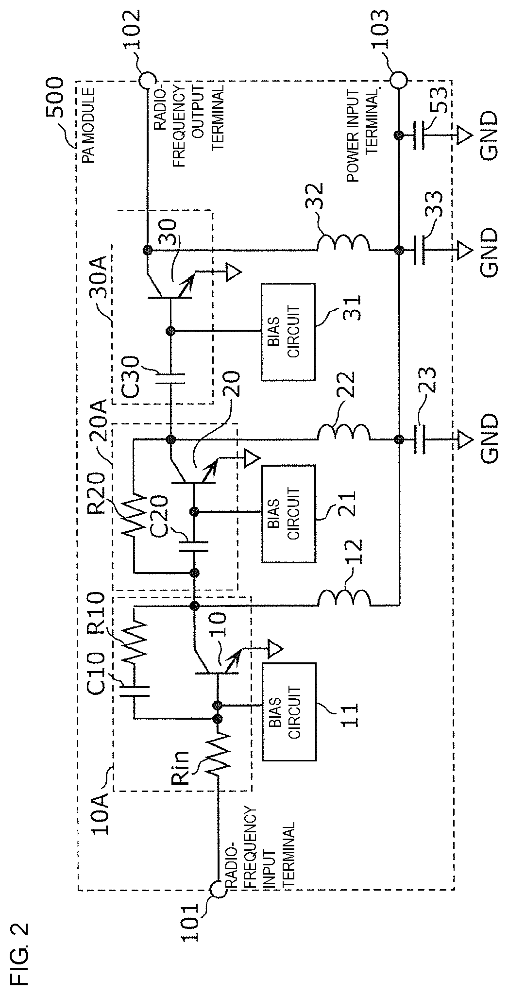 Power amplifier module, frontend circuit, and communication device